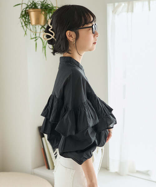 FREAK'S STORE(フリークスストア)の「インドボイル フリルロングスリーブブラウス(シャツ/ブラウス・レディース・ブラック/その他/ラベンダー/オフホワイト・フリ-)」の13枚目の写真