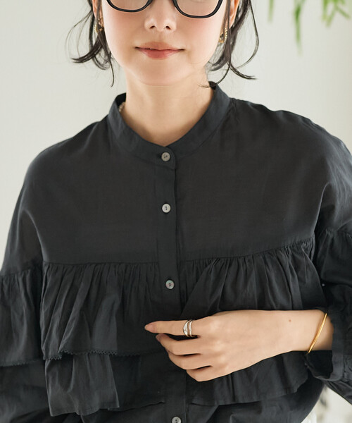 FREAK'S STORE(フリークスストア)の「インドボイル フリルロングスリーブブラウス(シャツ/ブラウス・レディース・ブラック/その他/ラベンダー/オフホワイト・フリ-)」の17枚目の写真