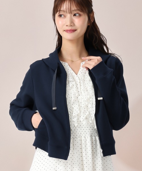 MISCH MASCH(ミッシュマッシュ)の「2026春夏新作 グログランリボンダンボールジップパーカー(パーカー・レディース・ブルー/ホワイト/ピンク/ネイビー・フリ-)」の2枚目の写真