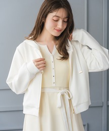 MISCH MASCH | 2026春夏新作 グログランリボンダンボールジップパーカー(パーカー)