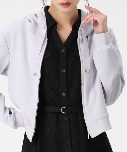 MISCH MASCH(ミッシュマッシュ)の「2026春夏新作 グログランリボンダンボールジップパーカー(パーカー・レディース・ブルー/ホワイト/ピンク/ネイビー・フリ-)」の3枚目の写真