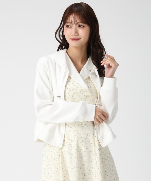 MISCH MASCH(ミッシュマッシュ)の「2026春夏新作 グログランリボンダンボールジップパーカー(パーカー・レディース・ブルー/ホワイト/ピンク/ネイビー・フリ-)」の5枚目の写真