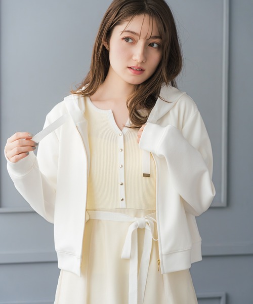 MISCH MASCH(ミッシュマッシュ)の「2026春夏新作 グログランリボンダンボールジップパーカー(パーカー・レディース・ブルー/ホワイト/ピンク/ネイビー・フリ-)」の21枚目の写真