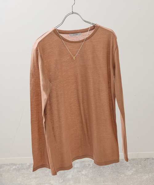 JOURNAL STANDARD(ジャーナルスタンダード)の「《追加》クルーネックシアーロングTシャツ(Tシャツ/カットソー・レディース・バーガンディー/キャメル/ホワイト/ストーン・FREE)」の3枚目の写真