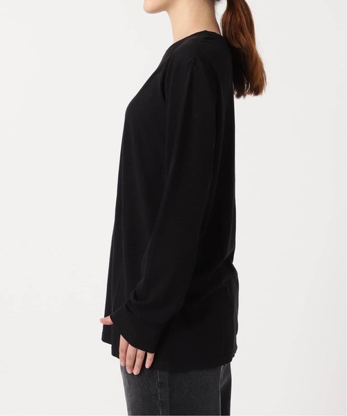 JOURNAL STANDARD(ジャーナルスタンダード)の「《追加》クルーネックシアーロングTシャツ(Tシャツ/カットソー・レディース・バーガンディー/キャメル/ホワイト/ストーン・FREE)」の5枚目の写真