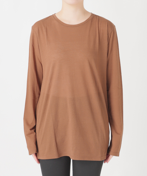 JOURNAL STANDARD(ジャーナルスタンダード)の「《追加》クルーネックシアーロングTシャツ(Tシャツ/カットソー・レディース・バーガンディー/キャメル/ホワイト/ストーン・FREE)」の16枚目の写真