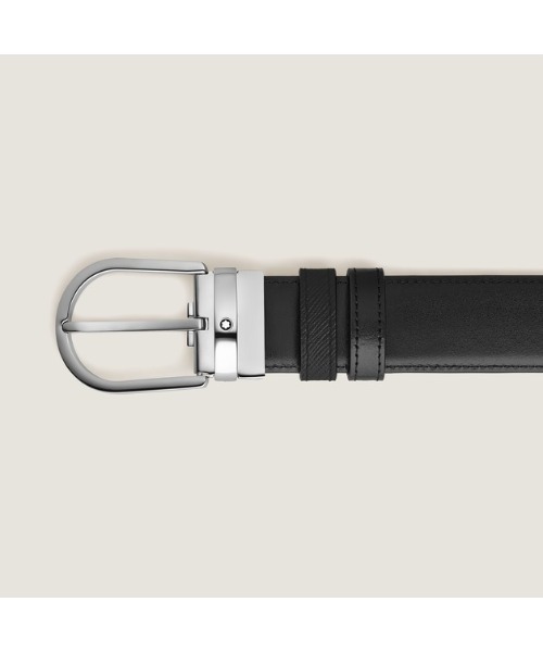 MONTBLANC(モンブラン)の「ホースシュー リバーシブルベルト サルトリアルレザー 35mm(ベルト・メンズ・ブラック・ONE SIZE)」の2枚目の写真
