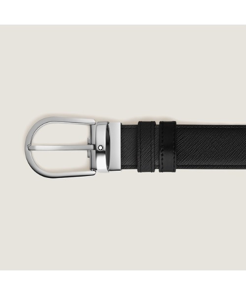 MONTBLANC(モンブラン)の「ホースシュー リバーシブルベルト サルトリアルレザー 35mm(ベルト・メンズ・ブラック・ONE SIZE)」の3枚目の写真