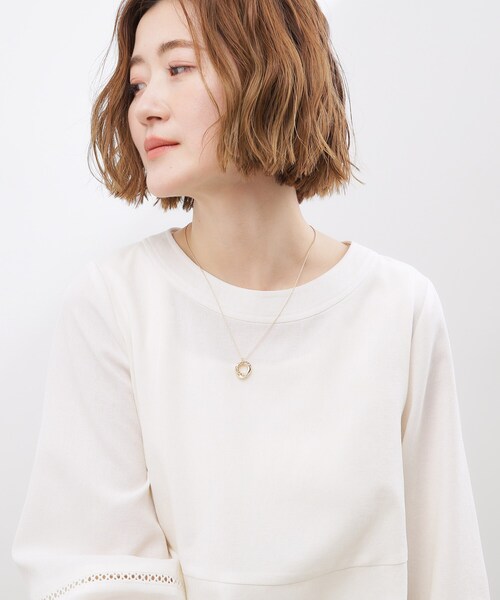 grove（グローブ）の「ツイストメタルダブルリングショートネックレス（ネックレス・レディース・シルバー/ゴールド・00）」の3枚目の写真