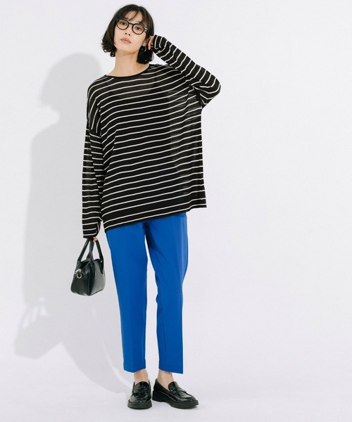 coca（coca）（コカ）の「シアーニットトップス（Tシャツ/カットソー・レディース・ブラック/ネイビー・M/L）」の3枚目の写真