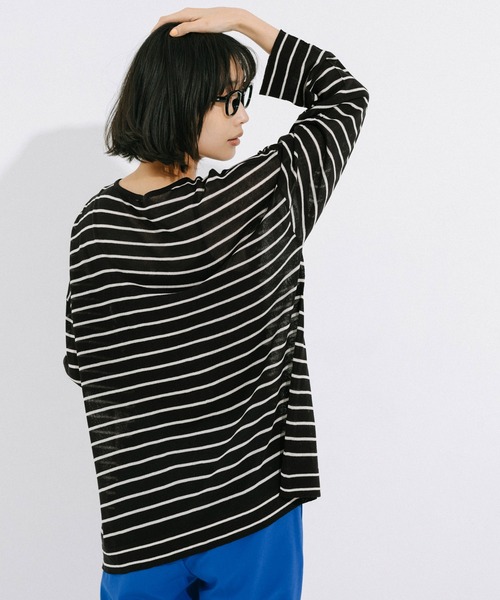 coca（coca）（コカ）の「シアーニットトップス（Tシャツ/カットソー・レディース・ブラック/ネイビー・M/L）」の5枚目の写真