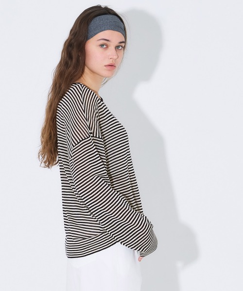 coca（coca）（コカ）の「シアーニットトップス（Tシャツ/カットソー・レディース・ブラック/ネイビー・M/L）」の11枚目の写真