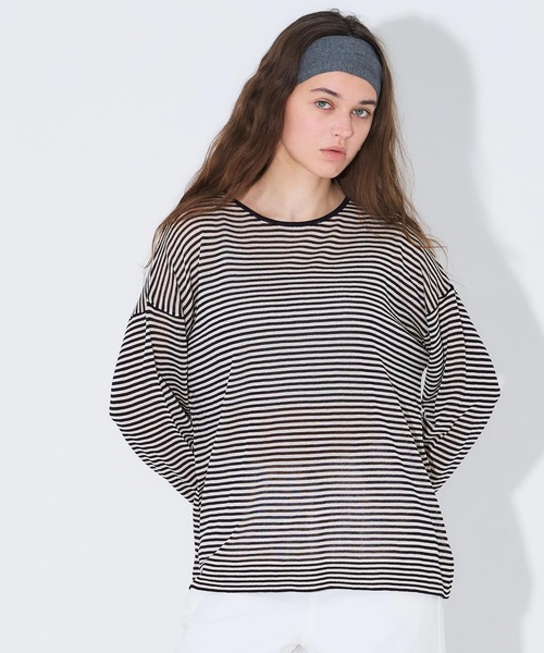coca（coca）（コカ）の「シアーニットトップス（Tシャツ/カットソー・レディース・ブラック/ネイビー・M/L）」の12枚目の写真