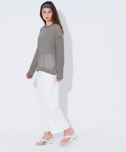 coca（coca）（コカ）の「シアーニットトップス（Tシャツ/カットソー・レディース・ブラック/ネイビー・M/L）」の13枚目の写真