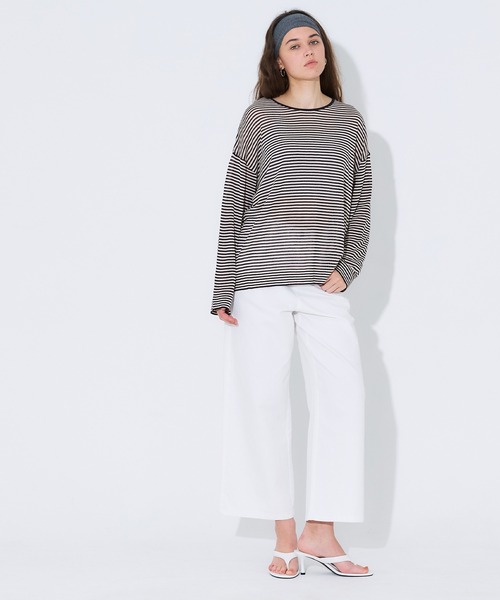 coca（coca）（コカ）の「シアーニットトップス（Tシャツ/カットソー・レディース・ブラック/ネイビー・M/L）」の14枚目の写真