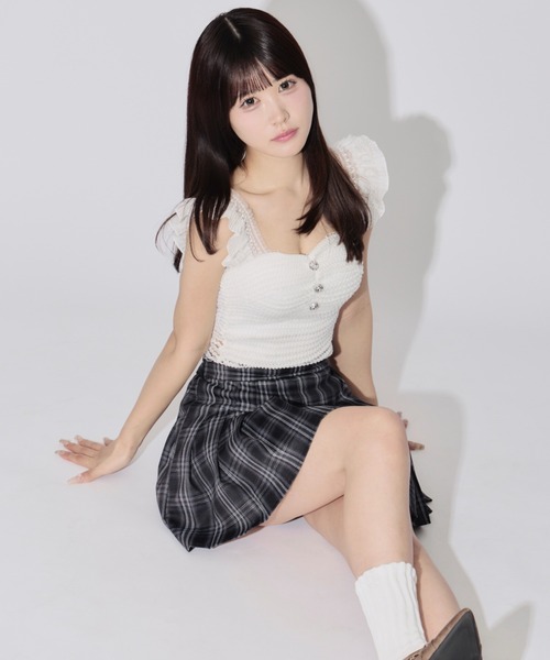 JilLA（ジルア）の「Flying Sleeve Frill Lace Tops / フライングスリーブフリルレーストップス（シャツ/ブラウス・レディース・ホワイト/ブラック・FREE）」の7枚目の写真