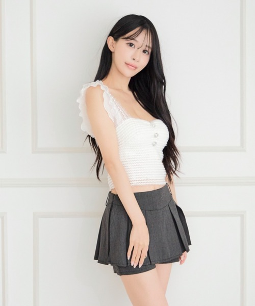 JilLA（ジルア）の「Flying Sleeve Frill Lace Tops / フライングスリーブフリルレーストップス（シャツ/ブラウス・レディース・ホワイト/ブラック・FREE）」の13枚目の写真