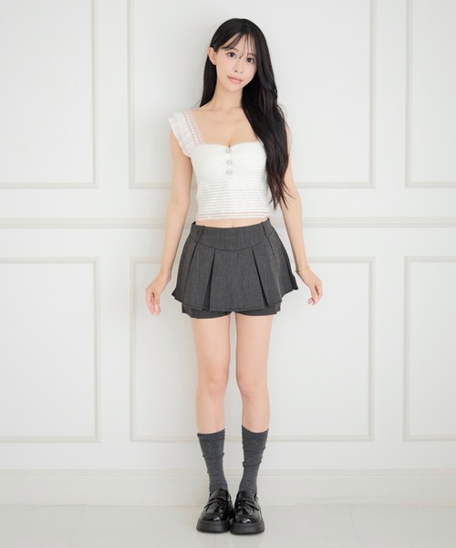 JilLA（ジルア）の「Flying Sleeve Frill Lace Tops / フライングスリーブフリルレーストップス（シャツ/ブラウス・レディース・ホワイト/ブラック・FREE）」の15枚目の写真