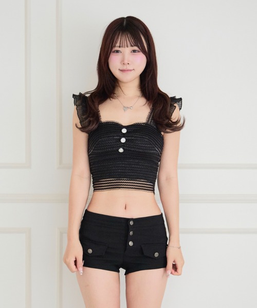 JilLA（ジルア）の「Flying Sleeve Frill Lace Tops / フライングスリーブフリルレーストップス（シャツ/ブラウス・レディース・ホワイト/ブラック・FREE）」の18枚目の写真