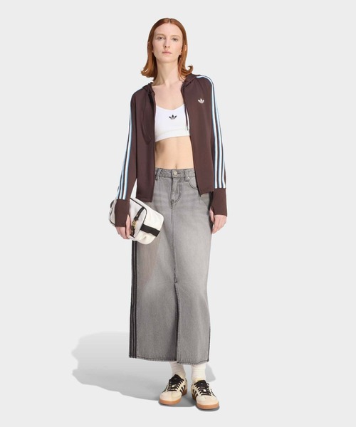 adidas（アディダス）の「adidas/アディダス HOODED TREFOIL ZIP TOP フルジップパーカー トラックジャケット 秋 秋服 2026年秋冬（ジャージ・レディース・ブラウン/ベージュ・S/M/L）」の7枚目の写真