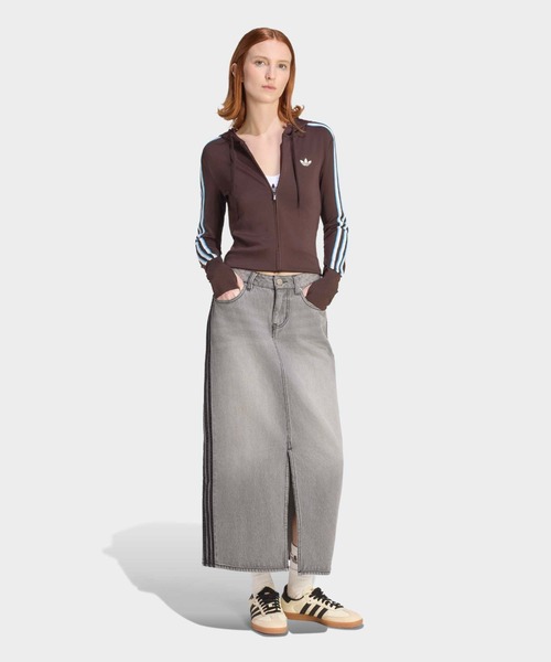 adidas（アディダス）の「adidas/アディダス HOODED TREFOIL ZIP TOP フルジップパーカー トラックジャケット 秋 秋服 2026年秋冬（ジャージ・レディース・ブラウン/ベージュ・S/M/L）」の8枚目の写真