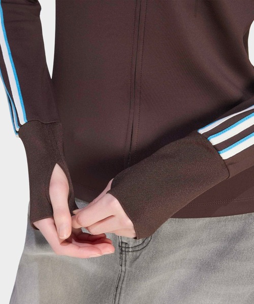 adidas（アディダス）の「adidas/アディダス HOODED TREFOIL ZIP TOP フルジップパーカー トラックジャケット 秋 秋服 2026年秋冬（ジャージ・レディース・ブラウン/ベージュ・S/M/L）」の5枚目の写真