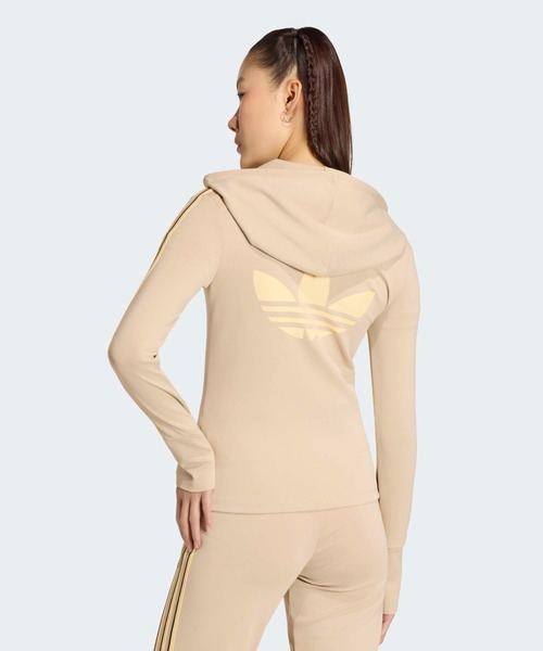 adidas（アディダス）の「adidas/アディダス HOODED TREFOIL ZIP TOP フルジップパーカー トラックジャケット 秋 秋服 2026年秋冬（ジャージ・レディース・ブラウン/ベージュ・S/M/L）」の12枚目の写真