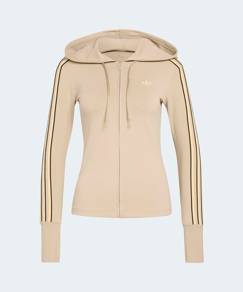 adidas（アディダス）の「adidas/アディダス HOODED TREFOIL ZIP TOP フルジップパーカー トラックジャケット 秋 秋服 2026年秋冬（ジャージ・レディース・ブラウン/ベージュ・S/M/L）」の9枚目の写真