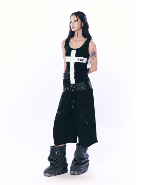 SETUP-EXE(セットアップイーエックスイー)の「LOGO CROSS SLEEVELESS TOP / BLACK(Tシャツ/カットソー・レディース・その他・OS)」の10枚目の写真