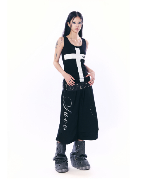 SETUP-EXE(セットアップイーエックスイー)の「LOGO CROSS SLEEVELESS TOP / BLACK(Tシャツ/カットソー・レディース・その他・OS)」の11枚目の写真
