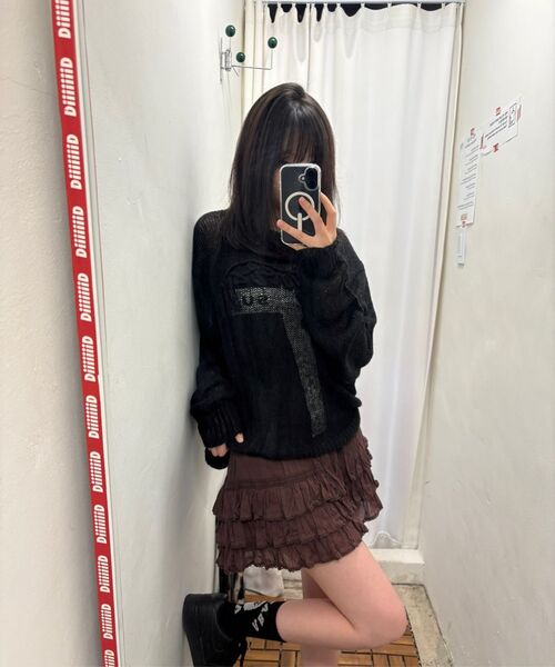 SETUP-EXE(セットアップイーエックスイー)の「LOGO CROSS SLEEVELESS TOP / BLACK(Tシャツ/カットソー・レディース・その他・OS)」の6枚目の写真