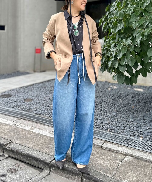 NOLLEY’S（ノーリーズ）の「ウォッシャブルFRINGE LIGHT JACKET（ノーカラージャケット・レディース・ブラック/アイボリー/ベージュ・FREE）」の4枚目の写真