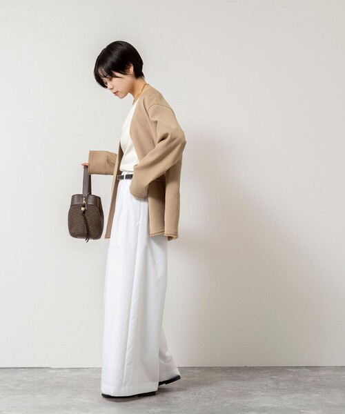 NOLLEY’S（ノーリーズ）の「ウォッシャブルFRINGE LIGHT JACKET（ノーカラージャケット・レディース・ブラック/アイボリー/ベージュ・FREE）」の11枚目の写真