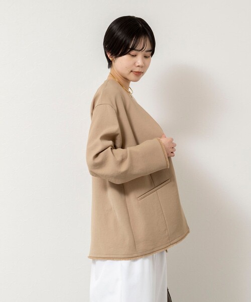 NOLLEY’S（ノーリーズ）の「ウォッシャブルFRINGE LIGHT JACKET（ノーカラージャケット・レディース・ブラック/アイボリー/ベージュ・FREE）」の13枚目の写真