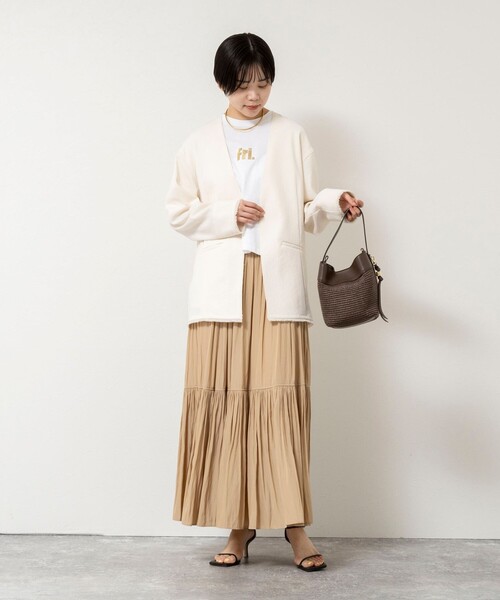 NOLLEY’S（ノーリーズ）の「ウォッシャブルFRINGE LIGHT JACKET（ノーカラージャケット・レディース・ブラック/アイボリー/ベージュ・FREE）」の19枚目の写真