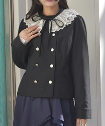 axes femme（アクシーズファム）の「レース襟ノーカラージャケット（ブルゾン）」