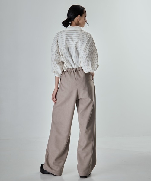 Maison MIHARA YASUHIRO(メゾンミハラヤスヒロ)の「【MIHARA YASUHIRO/ミハラヤスヒロ】WOOLY TEXTURE EASY TROUSERS/ウーリーテクスチャーイージートラウザー(スラックス・レディース・ベージュ/ブラック・36/38)」の20枚目の写真