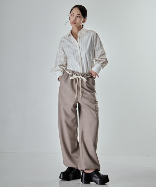 Maison MIHARA YASUHIRO(メゾンミハラヤスヒロ)の「【MIHARA YASUHIRO/ミハラヤスヒロ】WOOLY TEXTURE EASY TROUSERS/ウーリーテクスチャーイージートラウザー(スラックス・レディース・ベージュ/ブラック・36/38)」の18枚目の写真