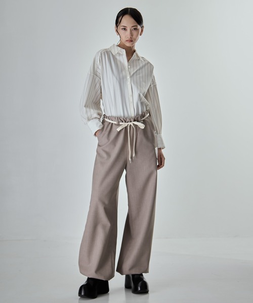 Maison MIHARA YASUHIRO(メゾンミハラヤスヒロ)の「【MIHARA YASUHIRO/ミハラヤスヒロ】WOOLY TEXTURE EASY TROUSERS/ウーリーテクスチャーイージートラウザー(スラックス・レディース・ベージュ/ブラック・36/38)」の17枚目の写真