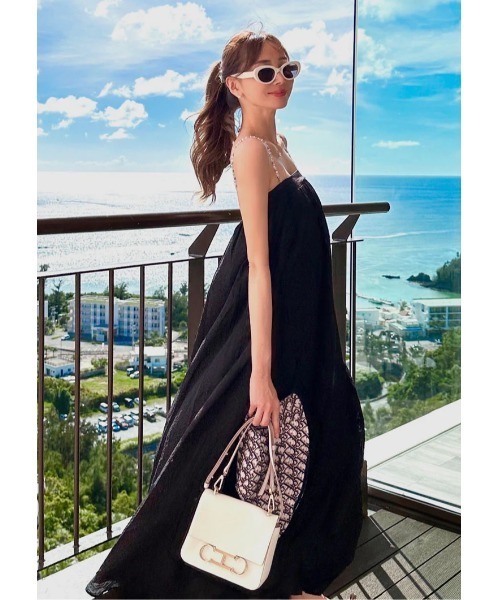 LUDICRUM(ルーディクルム)の「Multi strap camisole dress(キャミソール・レディース・ブラック/オフホワイト・FREE)」の1枚目の写真