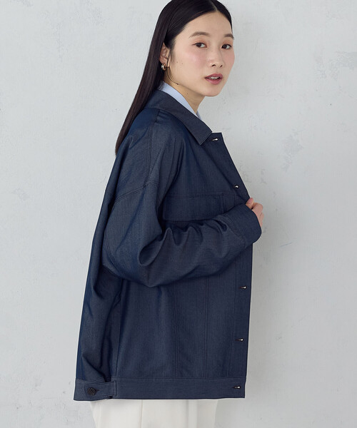 COMME CA ISM（コムサイズム）の「デニムライクＧジャン/セットアップ対応（ブルゾン・レディース・チャコール/ネイビー・MEDIUM/LARGE）」の14枚目の写真
