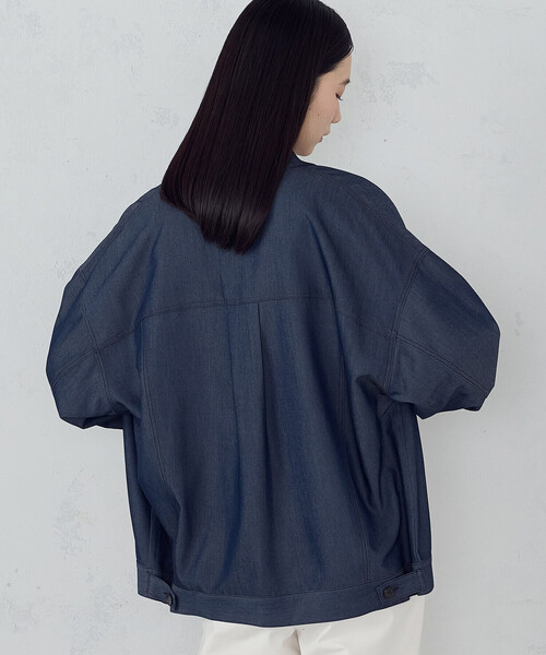 COMME CA ISM（コムサイズム）の「デニムライクＧジャン/セットアップ対応（ブルゾン・レディース・チャコール/ネイビー・MEDIUM/LARGE）」の15枚目の写真