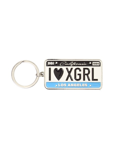 X-girl(エックスガール)の「PLATE LOGO KEY CHARM(キーホルダー・レディース・ピンク/ライトブルー・ONE SIZE)」の2枚目の写真