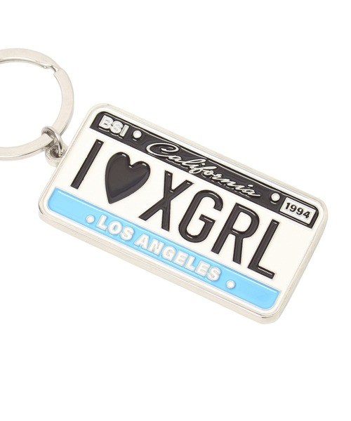 X-girl(エックスガール)の「PLATE LOGO KEY CHARM(キーホルダー・レディース・ピンク/ライトブルー・ONE SIZE)」の5枚目の写真