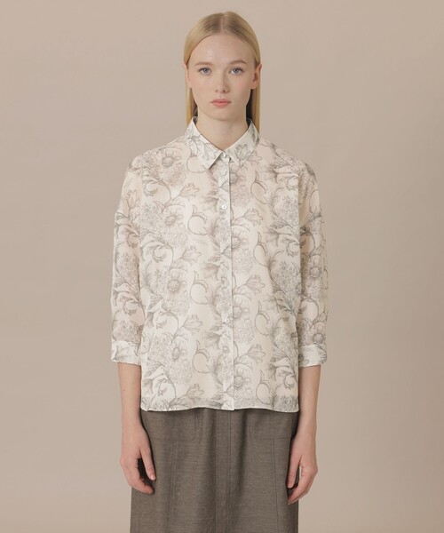 MACKINTOSH LONDON（マッキントッシュ ロンドン）の「【BIBURY FLOWER】エッチングバイブリーブラウス（シャツ/ブラウス・レディース・ホワイト系その他・38）」の3枚目の写真