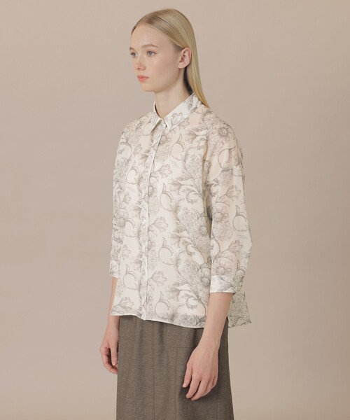 MACKINTOSH LONDON（マッキントッシュ ロンドン）の「【BIBURY FLOWER】エッチングバイブリーブラウス（シャツ/ブラウス・レディース・ホワイト系その他・38）」の4枚目の写真