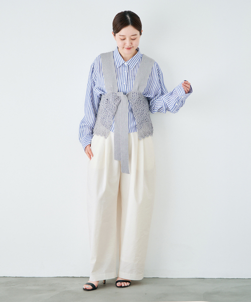 IENA（イエナ）の「ウォッシャブル リネンミックスコクーンスラックス（スラックス・レディース・ブラック/ホワイト/ベージュ系その他・38/36/34）」の5枚目の写真