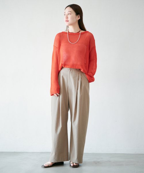 IENA（イエナ）の「ウォッシャブル リネンミックスコクーンスラックス（スラックス・レディース・ブラック/ホワイト/ベージュ系その他・38/36/34）」の7枚目の写真