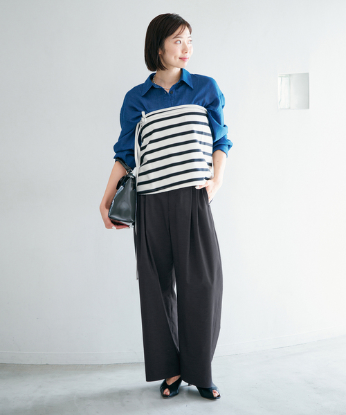 IENA（イエナ）の「ウォッシャブル リネンミックスコクーンスラックス（スラックス・レディース・ブラック/ホワイト/ベージュ系その他・38/36/34）」の12枚目の写真