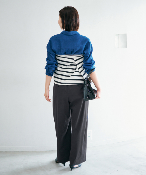 IENA（イエナ）の「ウォッシャブル リネンミックスコクーンスラックス（スラックス・レディース・ブラック/ホワイト/ベージュ系その他・38/36/34）」の14枚目の写真